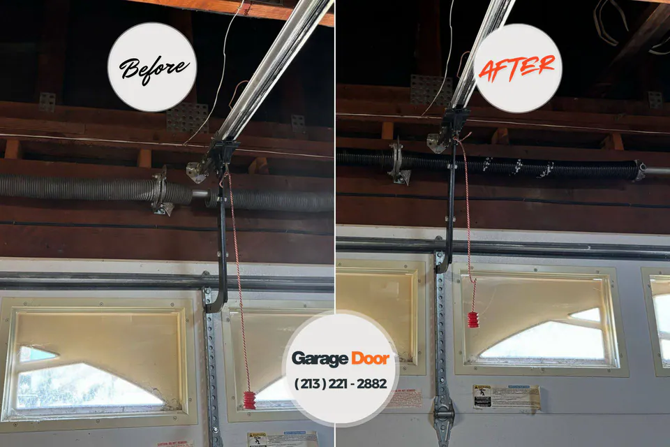 Before and after: garage door repair Greenland, AR